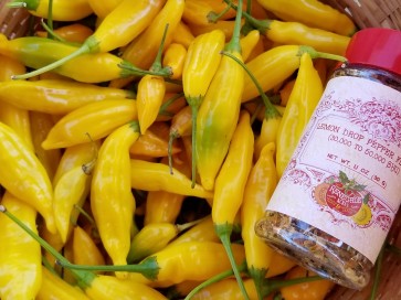Crushed Lemon Drop Peppers Harvested on our Farm, Certified Organic