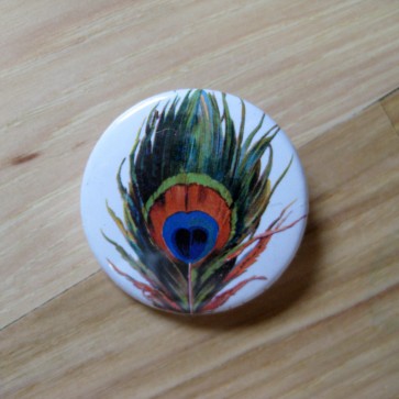 Peacock Feather Pinback Button