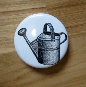 Black Watering Can Pinback Button