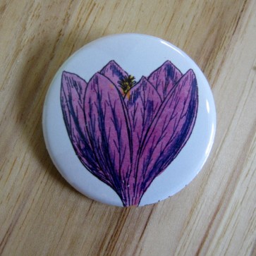 Purple Crocus Pinback Button