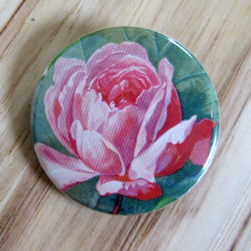 Rose, Pink Pinback Button