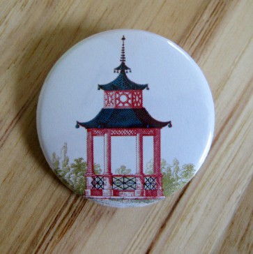 Garden Pagoda, Color Pinback Button
