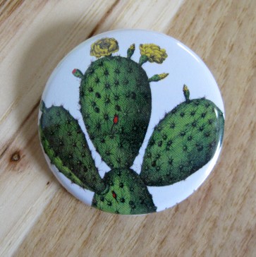 Prickly Pear Cactus Pinback Button