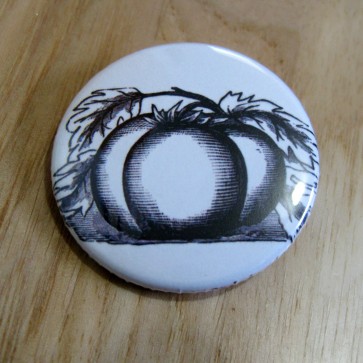 Tomato, Black & White Pinback Button