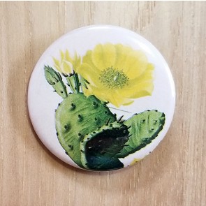 Prickly Pear Cactus Flower Pinback Button