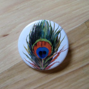 Peacock Feather Pinback Button