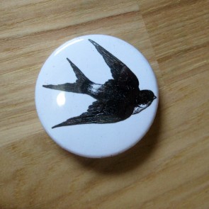 Black Swallow Pinback Button