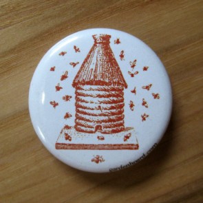 French Beehive, Light Brown Pinback Button