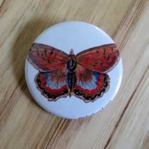 Orange Butterfly Pinback Button