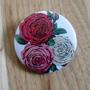 Roses, Red, Pink, and White Pinback Button