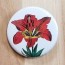 Red Lily Pinback Button