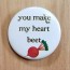 You Make My Heart Beet Pinback Button