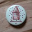 French Beehive, Light Brown, Light Green Background Pinback Button