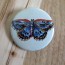 Blue Butterfly, Light Green Background Pinback Button